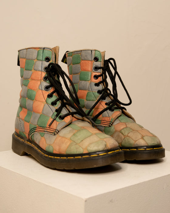 RARE Vintage Pastel Mosaic Doc Martens 7W