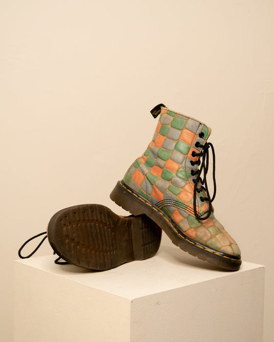 RARE Vintage Pastel Mosaic Doc Martens 7W