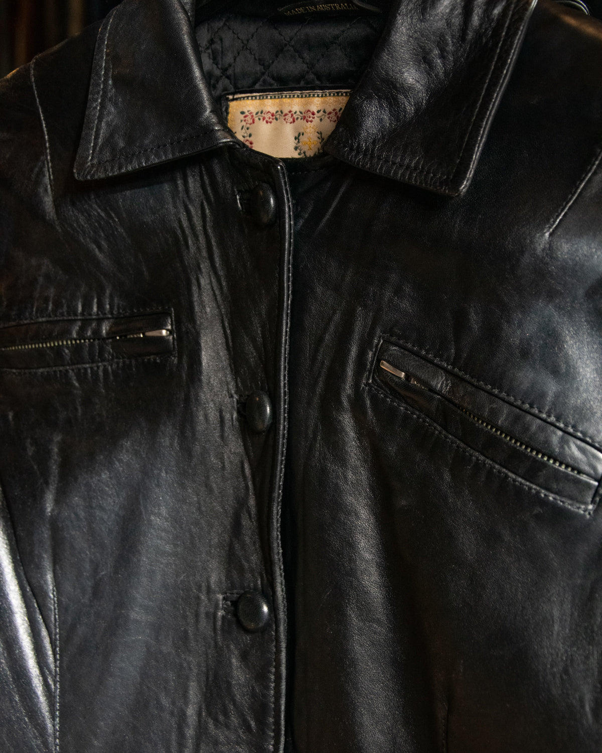 Vintage Black Bisonte Leather Jacket