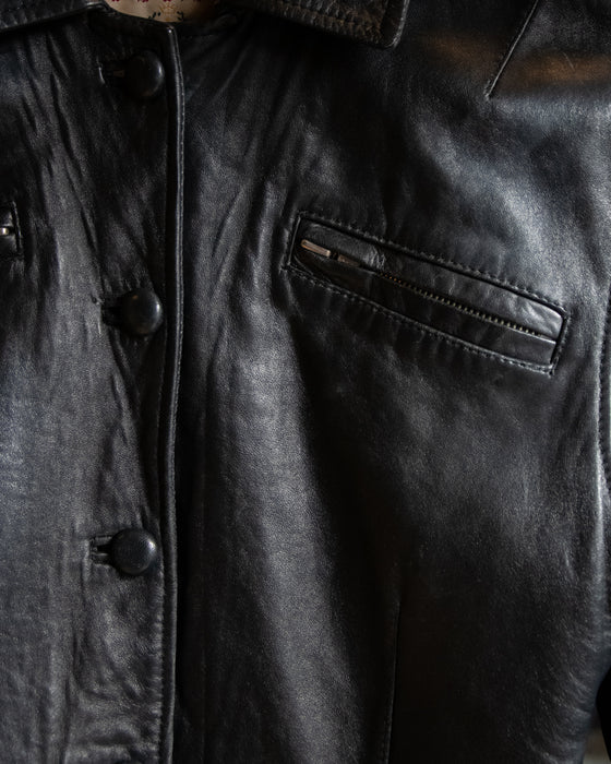Vintage Black Bisonte Leather Jacket