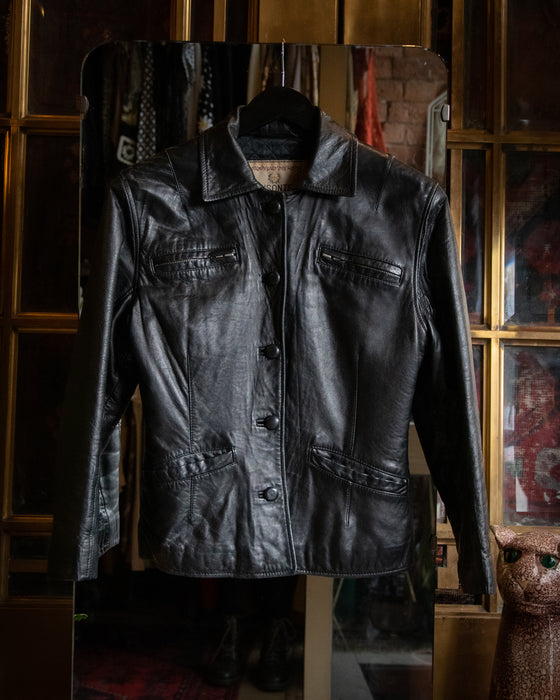 Vintage Black Bisonte Leather Jacket