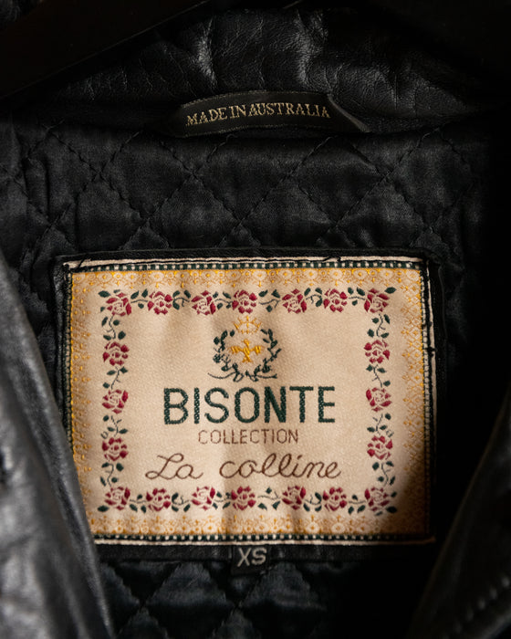Vintage Black Bisonte Leather Jacket