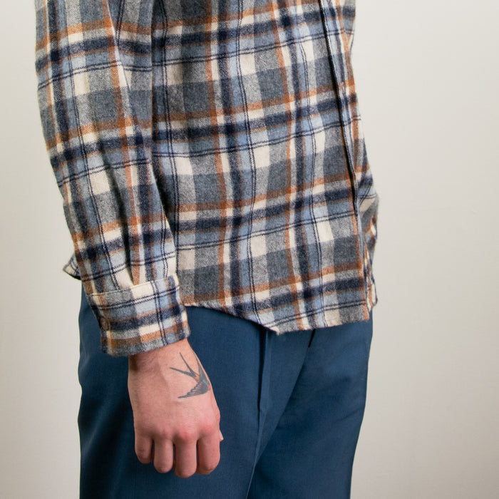 Vintage Blue Check Wool Shirt