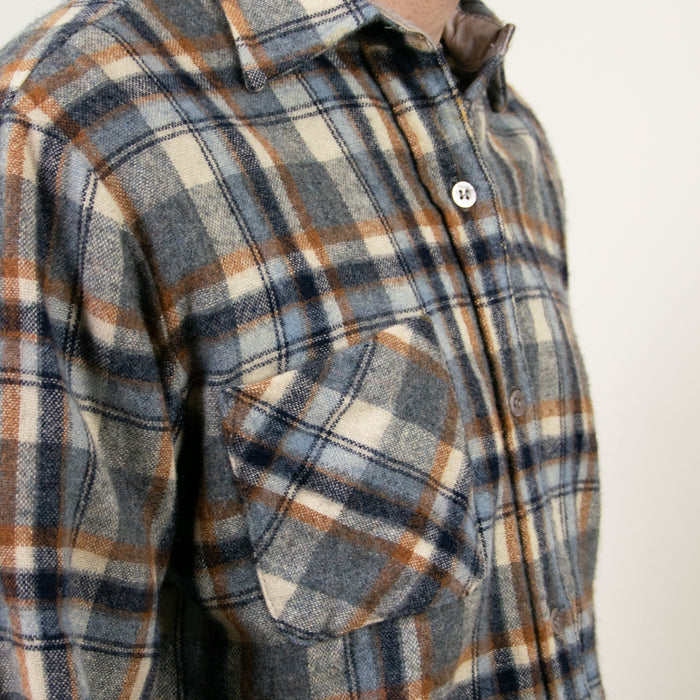Vintage Blue Check Wool Shirt