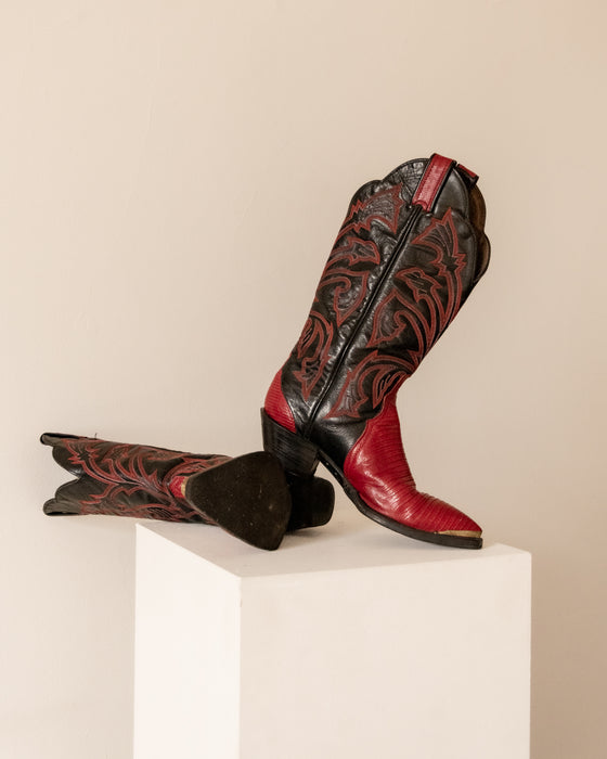 Tony Lama Snakeskin Cowboy Boots sz 6