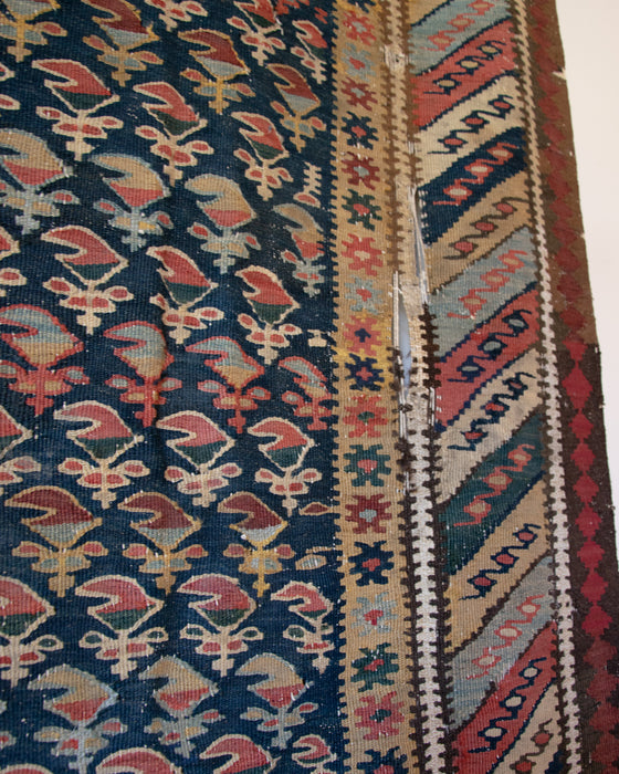 Vintage Handmade Sennah Kilim Rug 356x98