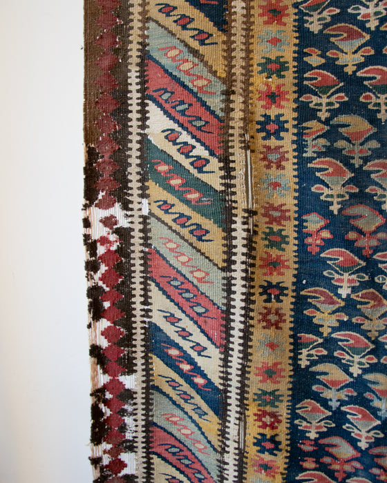 Vintage Handmade Sennah Kilim Rug 356x98