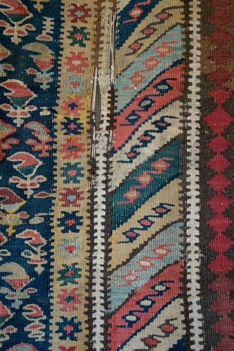 Vintage Handmade Sennah Kilim Rug 356x98
