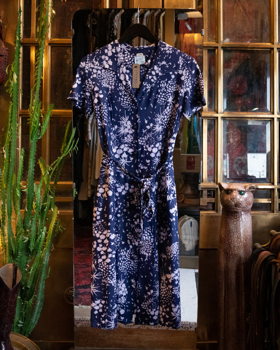 70s Vintage Finlaw Navy Day Dress