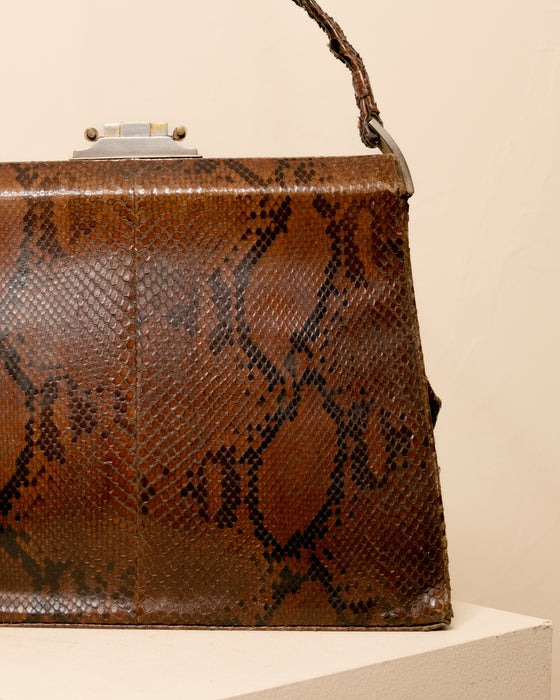 Vintage Snakeskin Leather Handbag