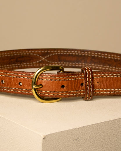 Genuine Leather Belt w Top Stitching