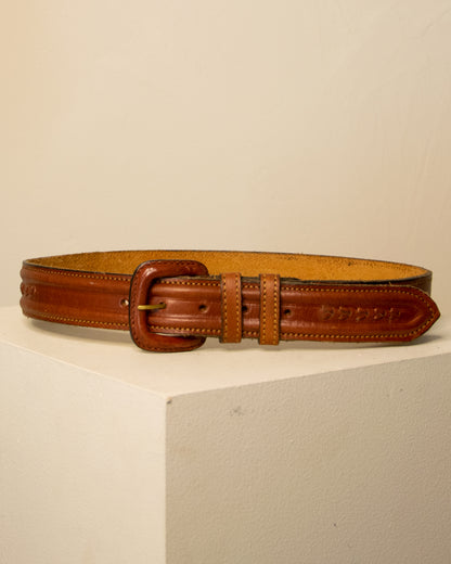 Thick Brown Double Looped Belt