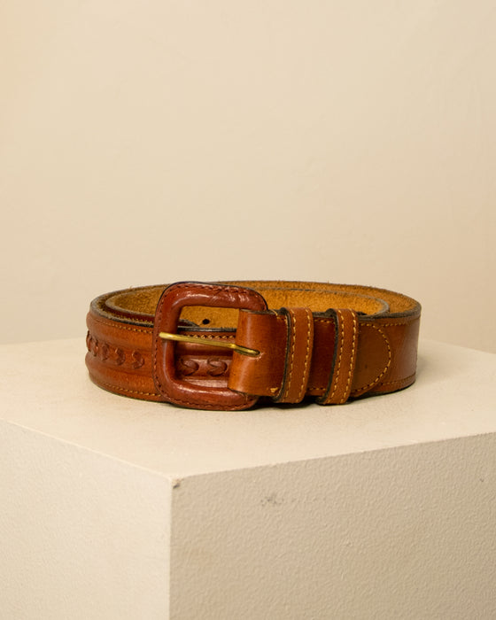 Thick Brown Double Looped Belt