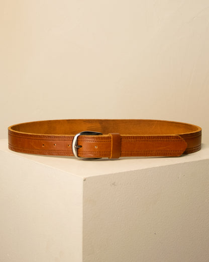 Brown Vintage Small Tooled Belt