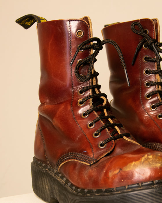 Rare 90s Steel Cap Platform Docs UK6