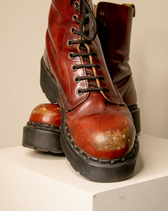 Rare 90s Steel Cap Platform Docs UK6