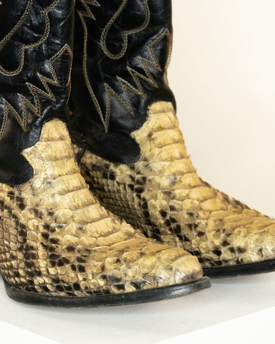 Vintage Snakeskin Cowboy Boots 9M