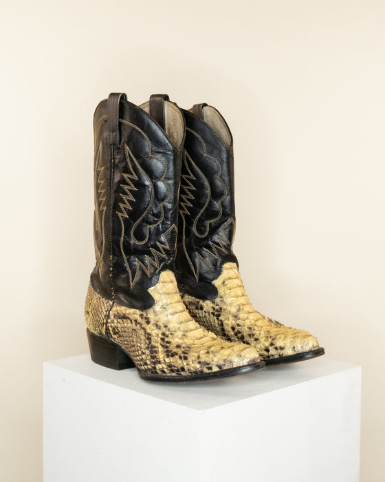 Vintage Snakeskin Cowboy Boots 9M