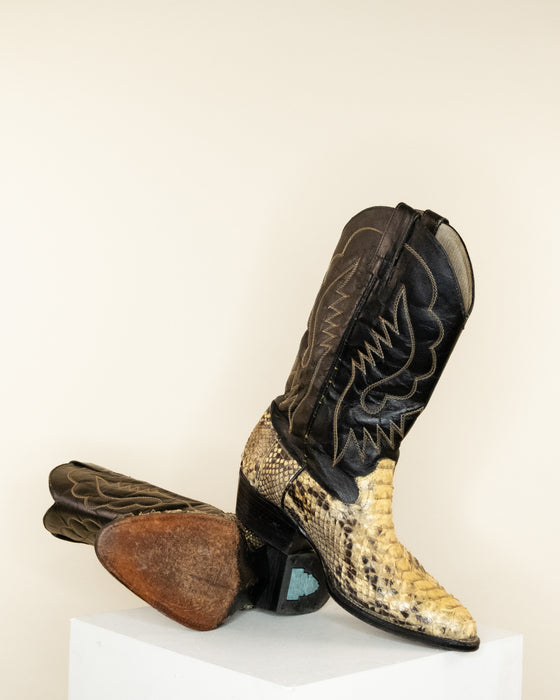 Vintage Snakeskin Cowboy Boots 9M
