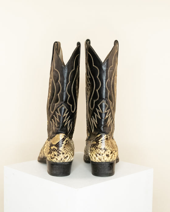 Vintage Snakeskin Cowboy Boots 9M