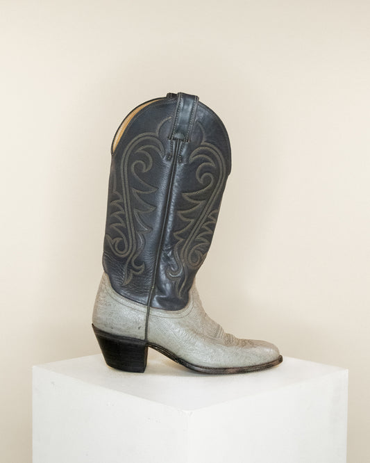 Justin 2 Tone Grey Cowboy Boots W6.5
