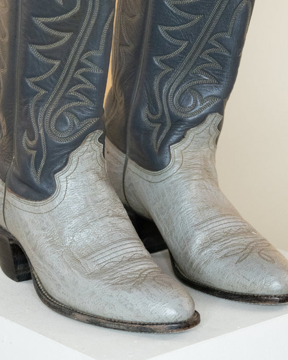Justin 2 Tone Grey Cowboy Boots W6.5