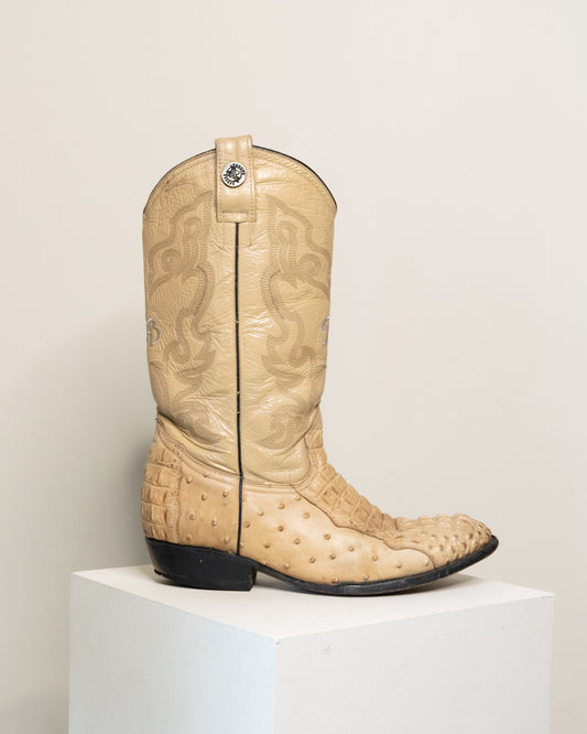 RB Cream Alligator Cowboy Boots
