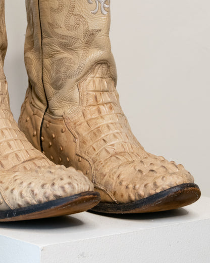 RB Cream Alligator Cowboy Boots
