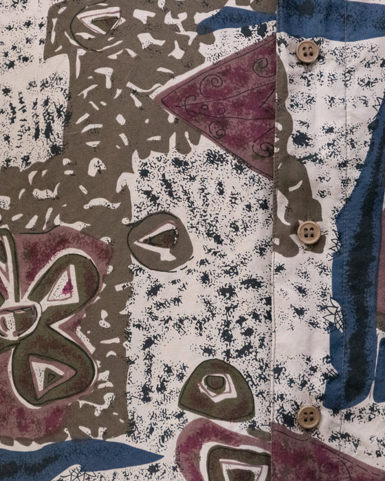 Retro Intro Patterned 100% Silk Shirt