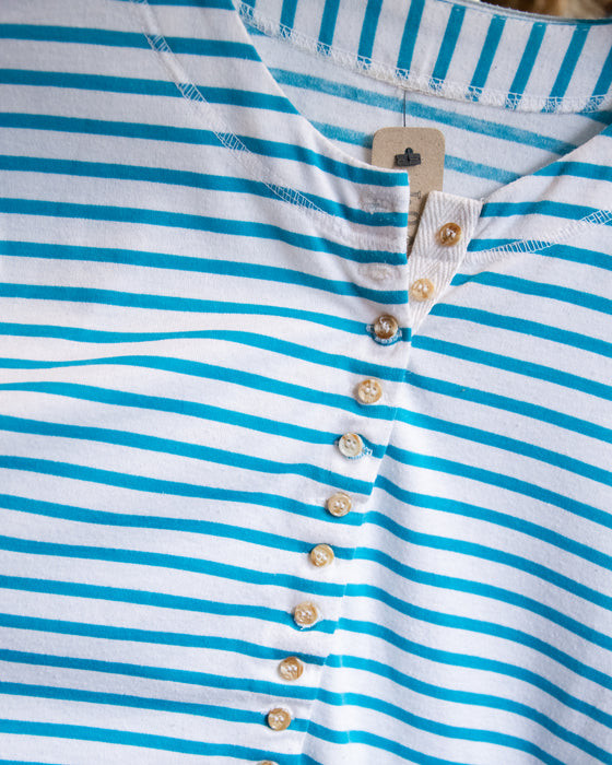 Retro Blue Stripe Raglan Tee