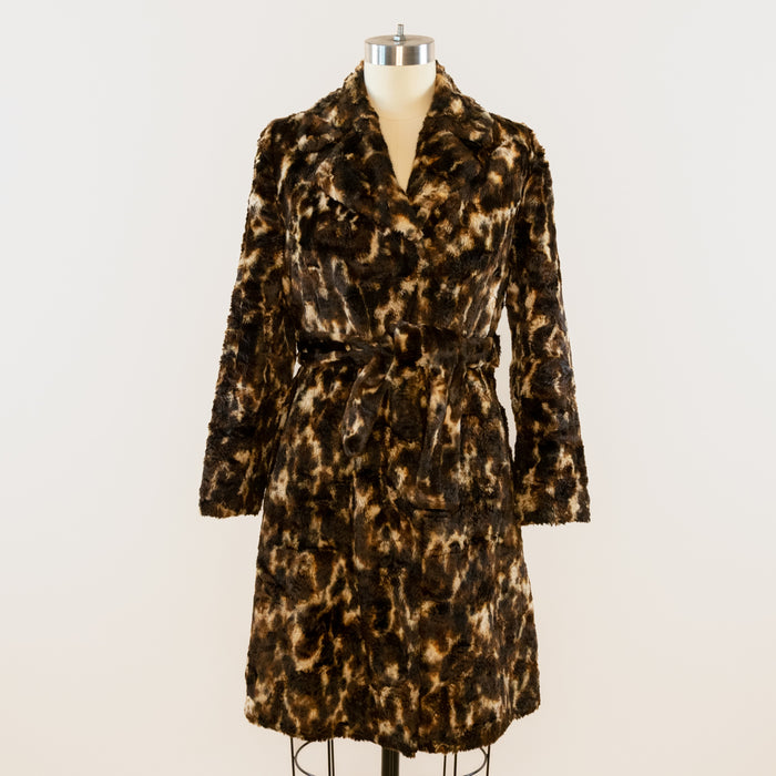Vintage Leopard Print Trench Coat
