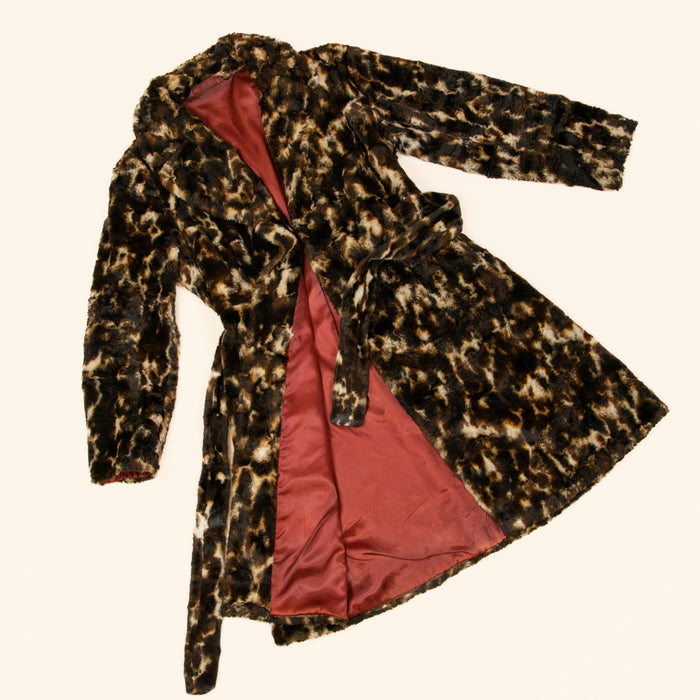 Vintage Leopard Print Trench Coat