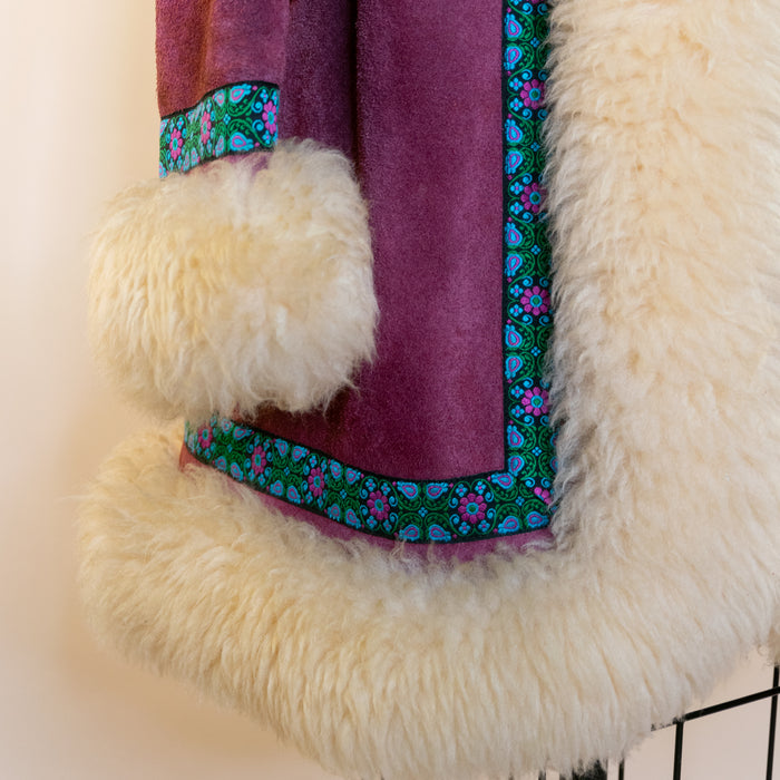 Vintage Penny Lane Magenta Suede Coat