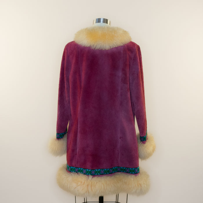 Vintage Penny Lane Magenta Suede Coat