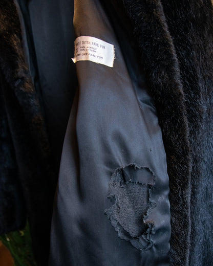 Vintage Faux Fur Black Coat