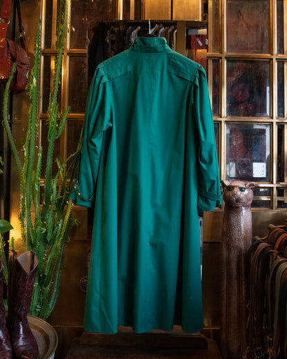 Vintage Green Wool Blend Trench Coat