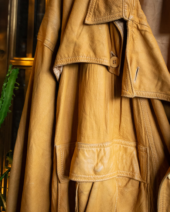 Vintage Mustard CUGGI Leather Jacket