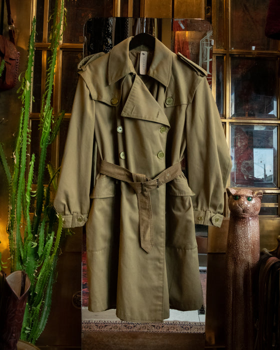 Vintage Army Green Trench Coat