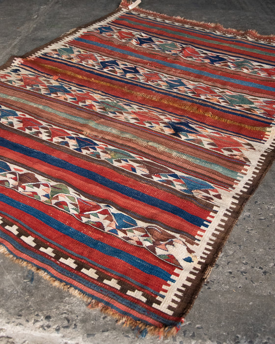 Antique Persian Kilim Rug As Is 197x147cm