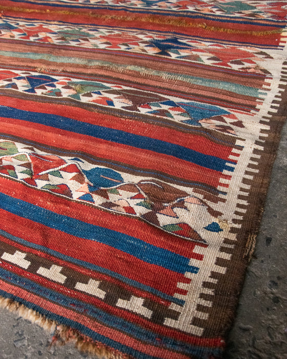 Antique Persian Kilim Rug As Is 197x147cm