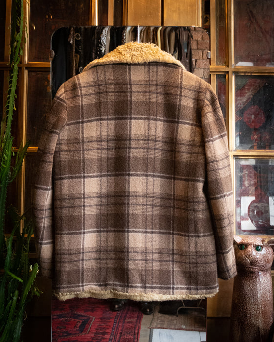 Vintage Brown Check Lumber Jacket