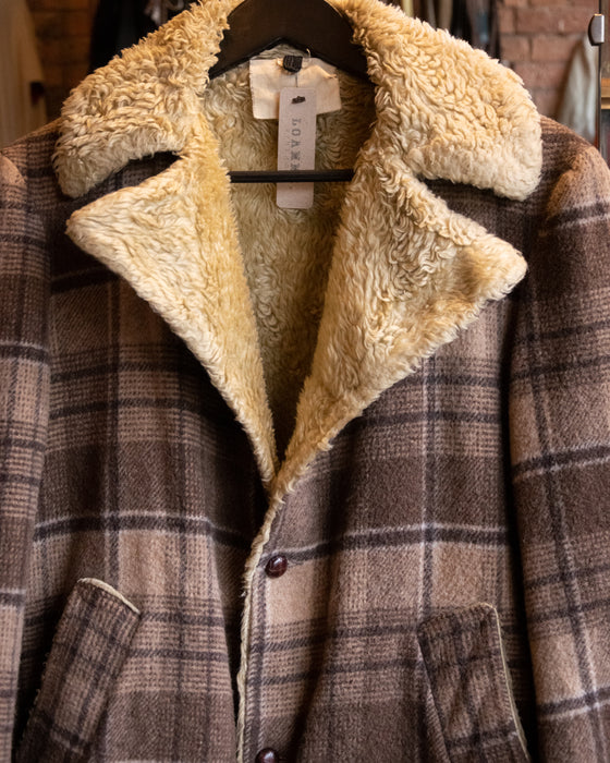 Vintage Brown Check Lumber Jacket
