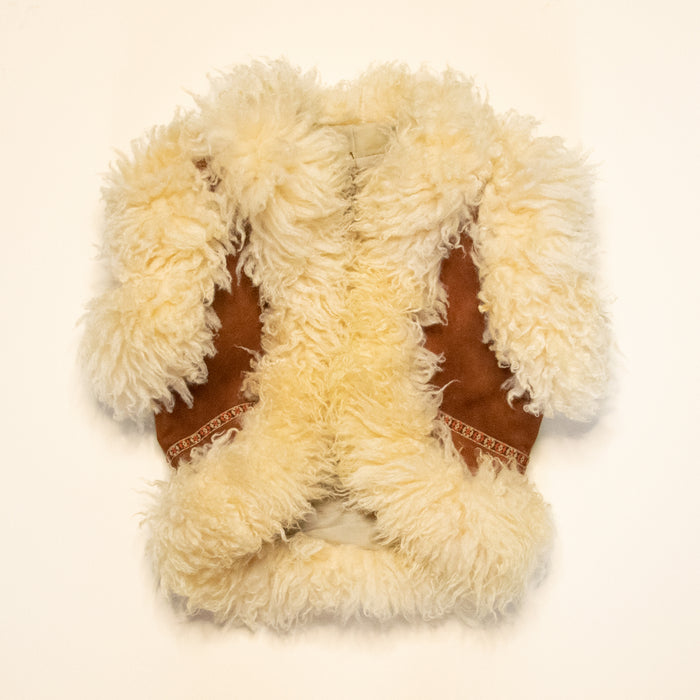 Jnr. Vintage Afghan Suede Shearling Vest 6