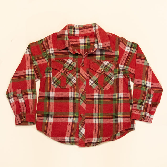 Jnr. Vintage Red Check Flannel Shirt (2Y)