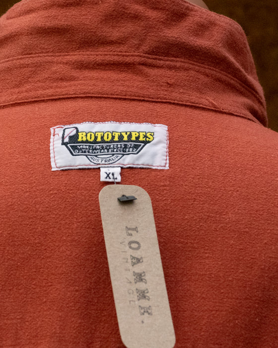 Retro Prototypes Burnt Red Cotton Shirt