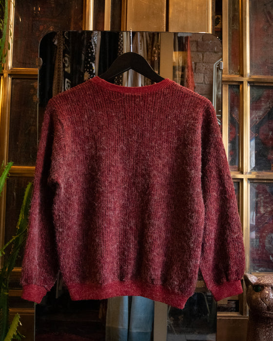 Dark Red Stripe Knit Jumper