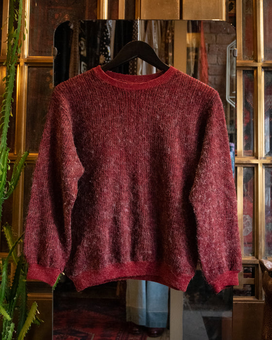 Dark Red Stripe Knit Jumper