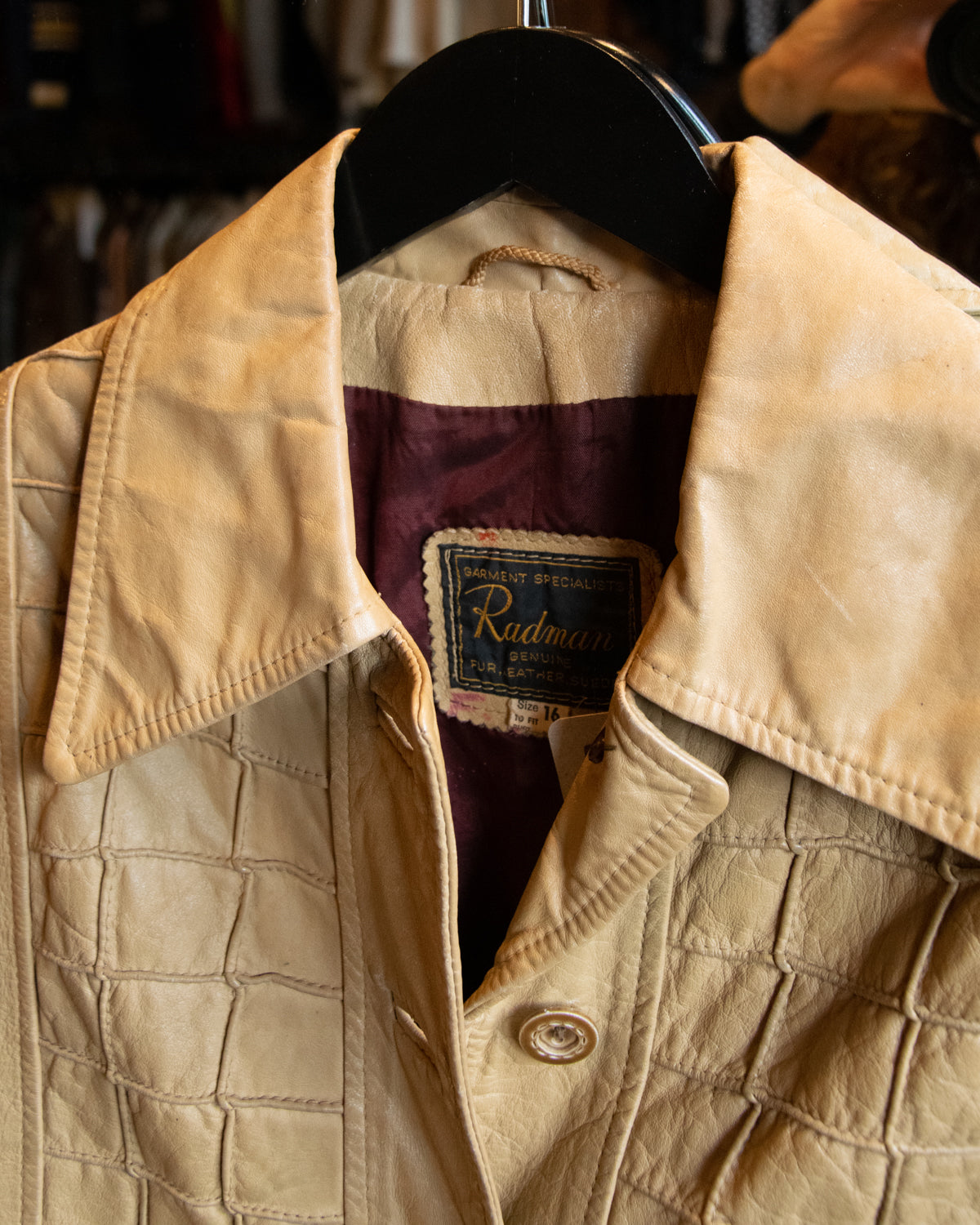 Vintage 70s Radman Beige Leather Jacket