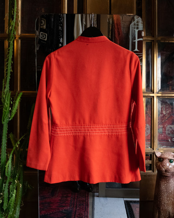 70s Vintage Red Gilda Zip Front Top