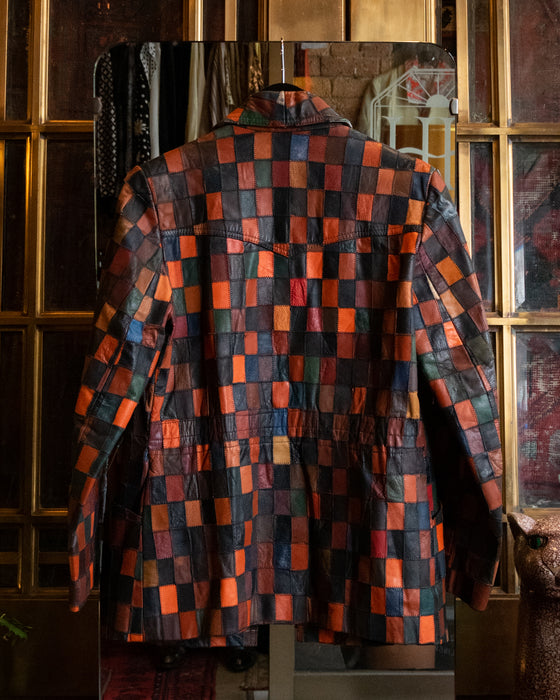 70s Original Sears Patchwork Leather Jacket